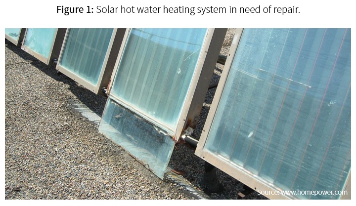 Solar hot water system needs repair