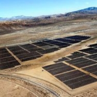 Image of large scale solar farm in the desert - California has too much solar power