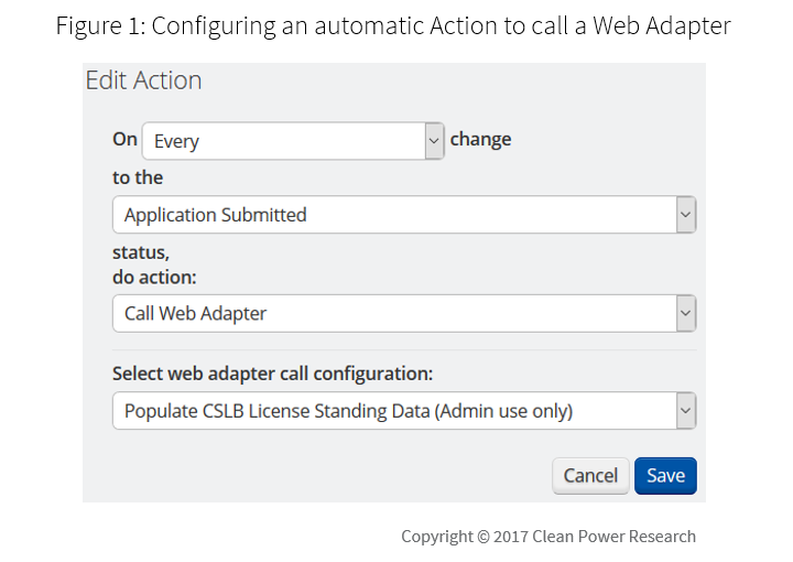 Configuring an Action to Call a Web Adapter
