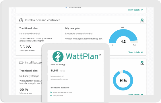 Demand Management Screenshot for WattPlan tab content