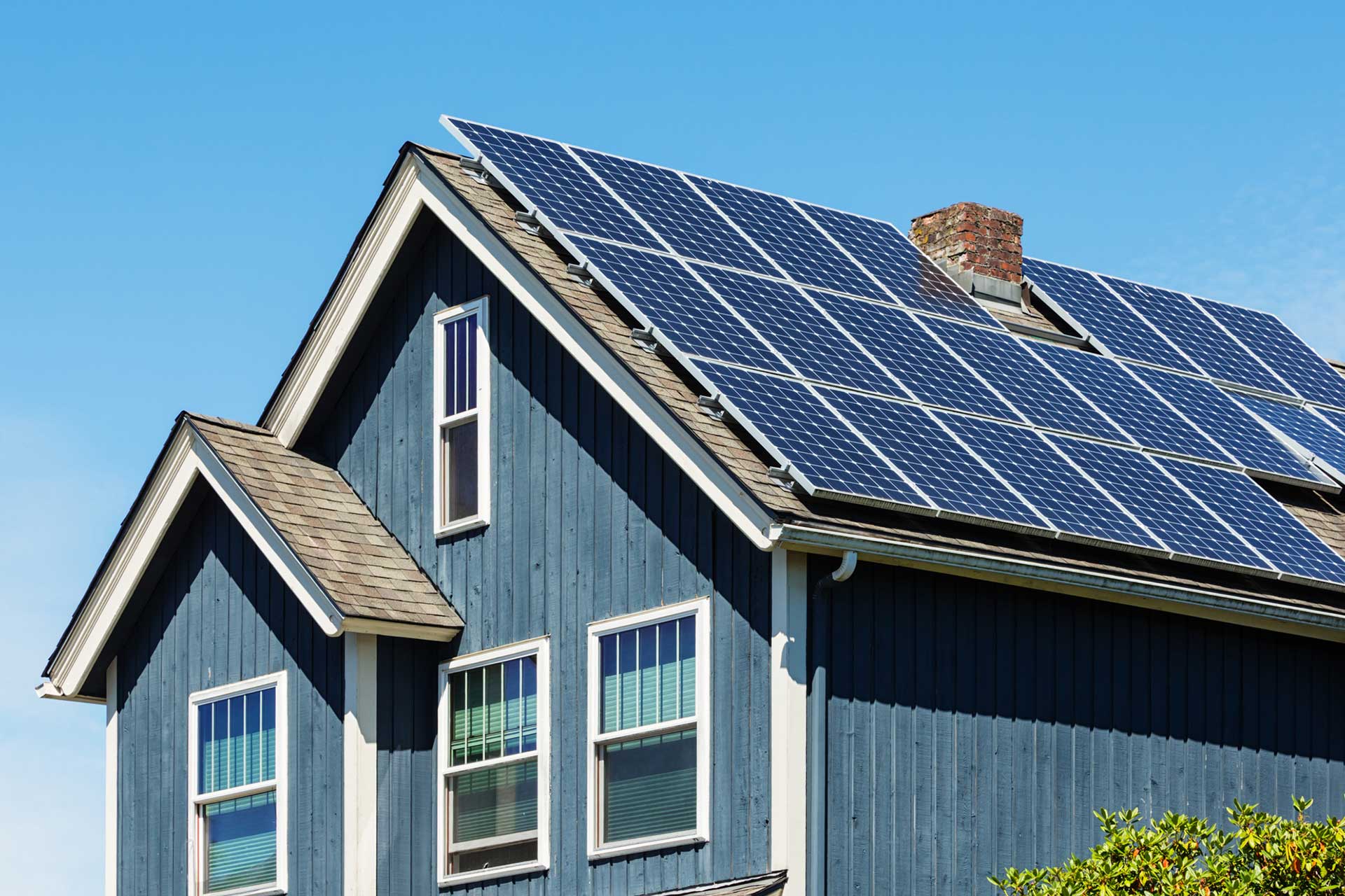 Solar panels on home roof