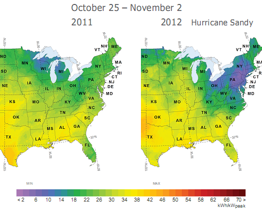 PV Power Map - Hurricane Sandy