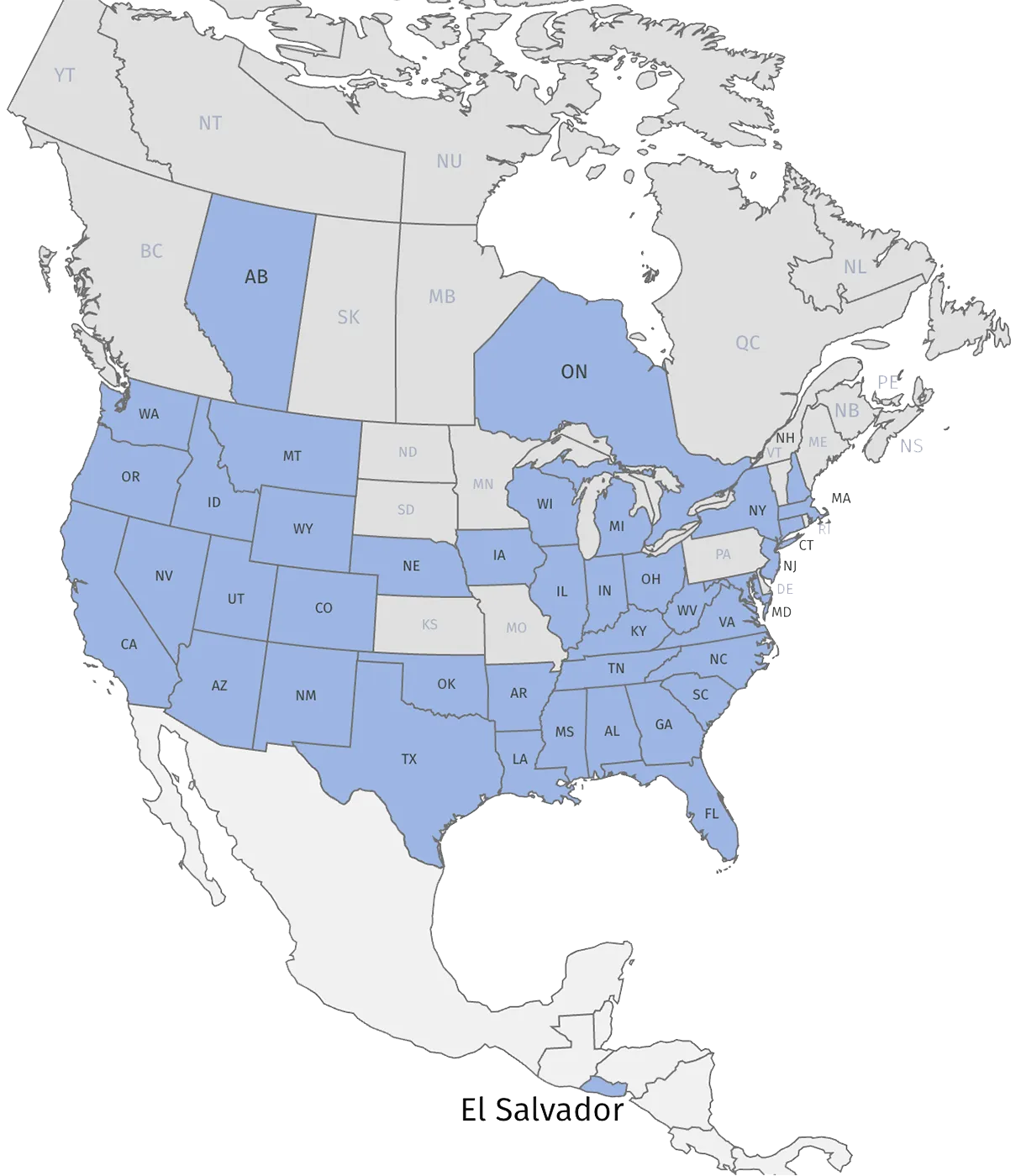 PowerClerk North America Program Locator map