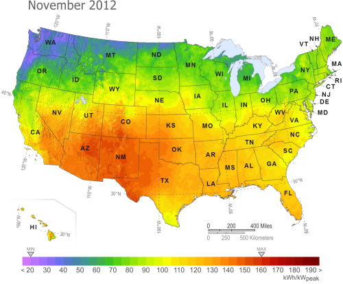 November 2012 PV Energy Production