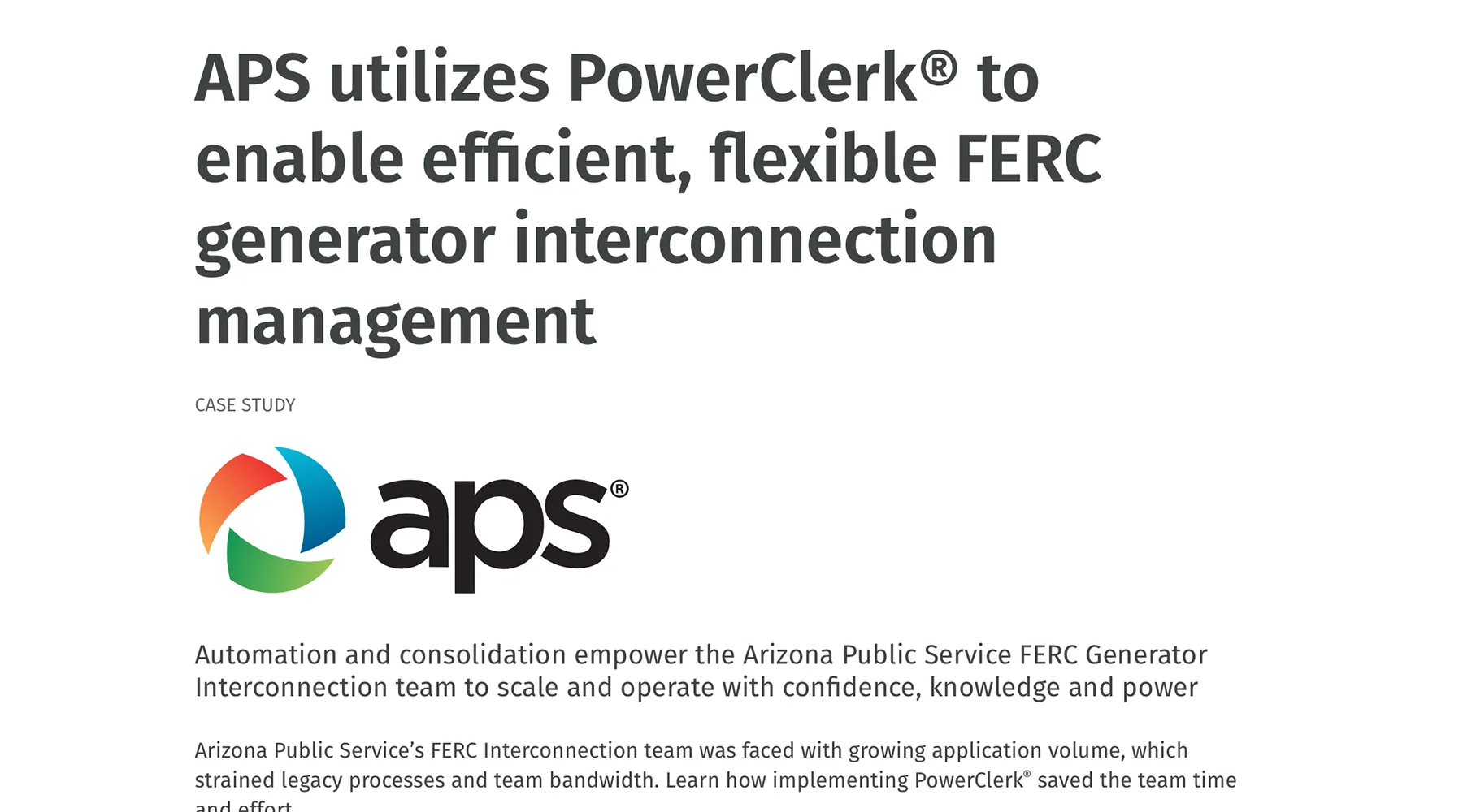 APS Case Study page