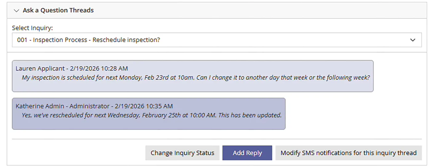PowerClerk project inquiries
