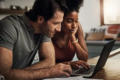 Couple studying energy usage