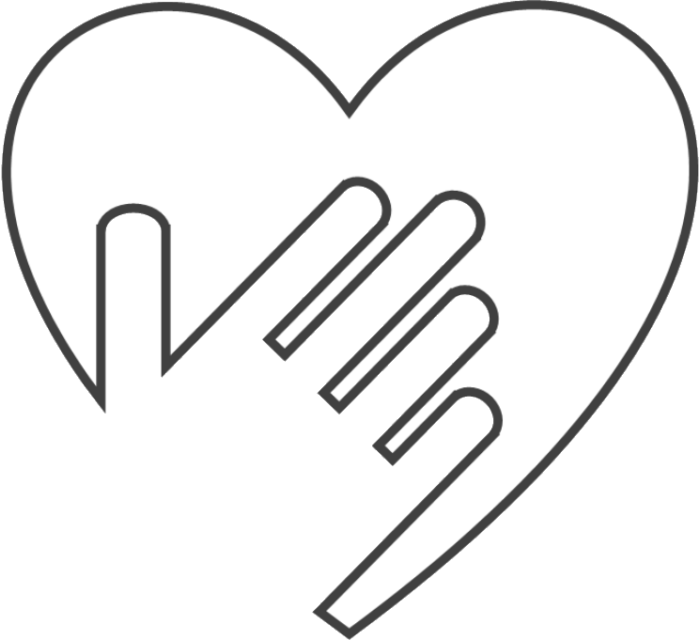 hand over heart outline icon