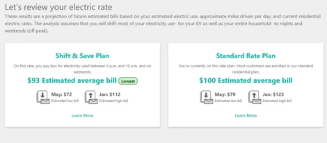 Rate comparison - electric rate choice