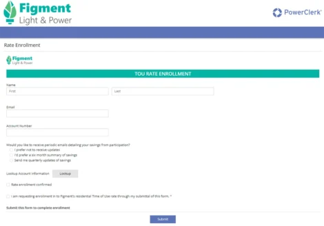 Rate comparison - enrollment form