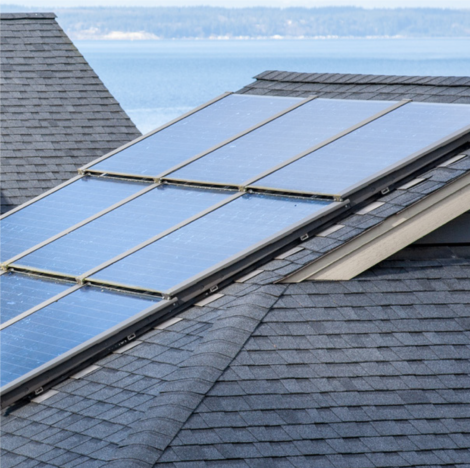 Solar panels on roof