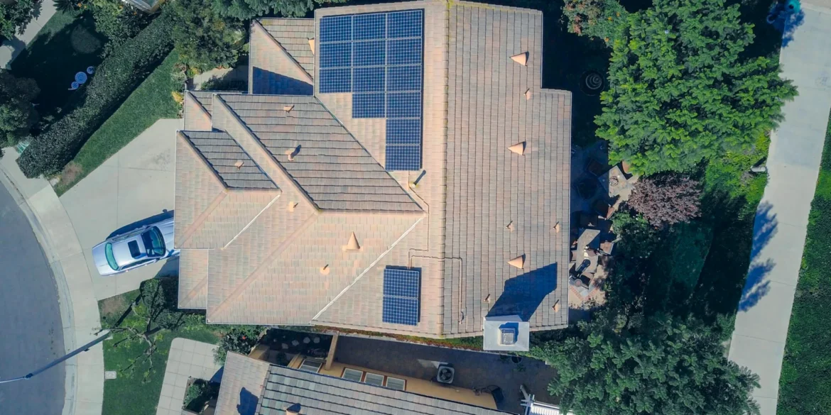 Solar panels on home roof